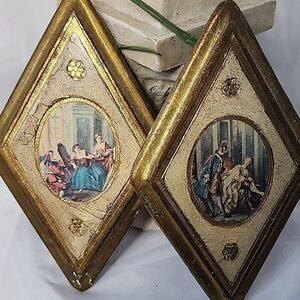 Vintage Florentine Empire Art Products Made In Italy Decoative Wall Plaques